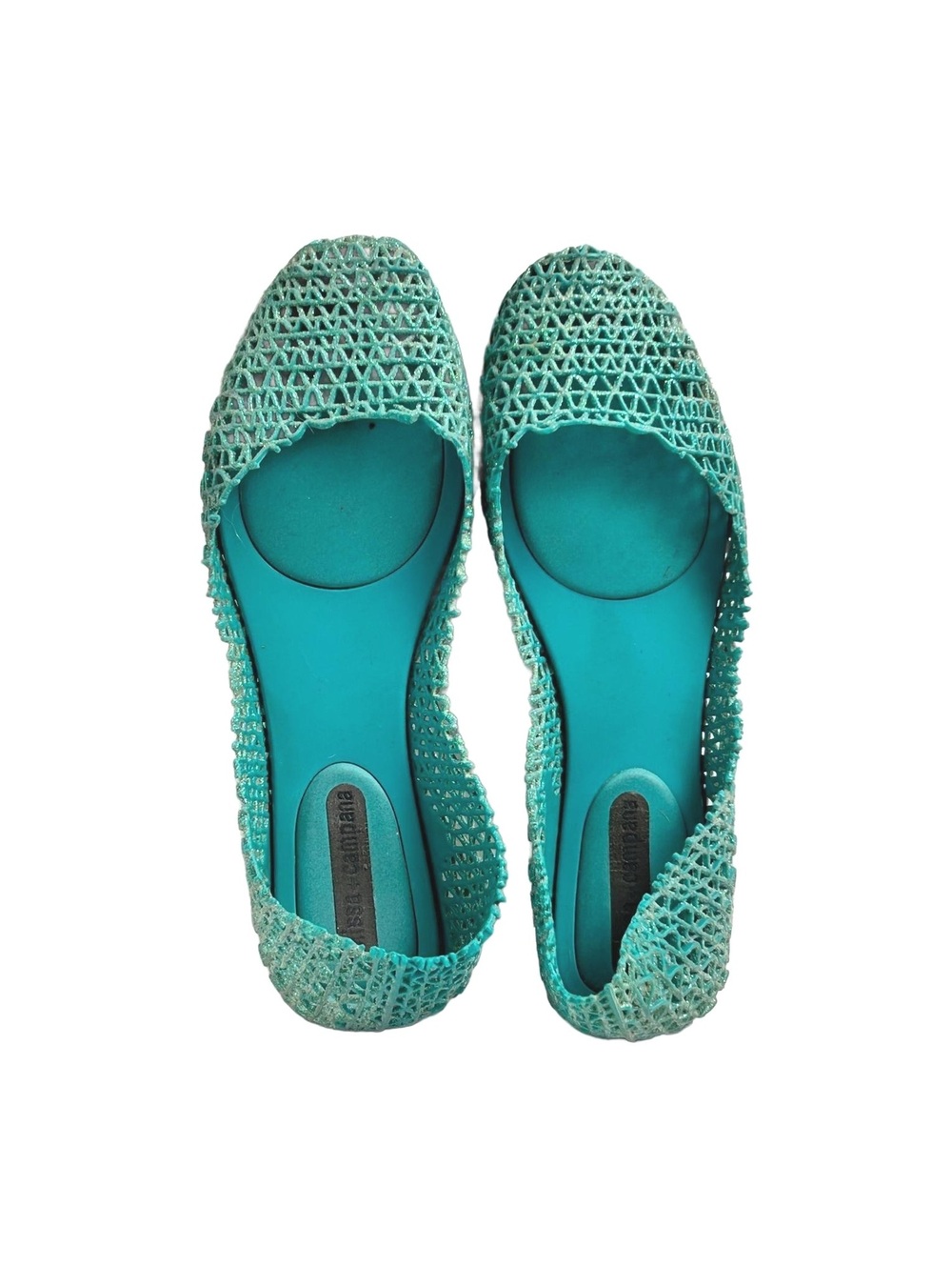 Melissa + Campana Turquoise Jelly Flats Size 6/36 Made in Brazil